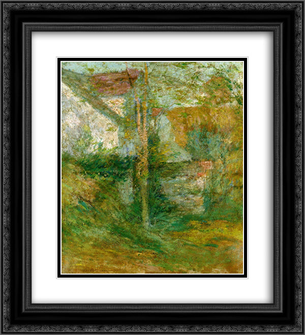 Afternoon Shadows 20x22 Black Ornate Wood Framed Art Print Poster with Double Matting by Twachtman, John Henry