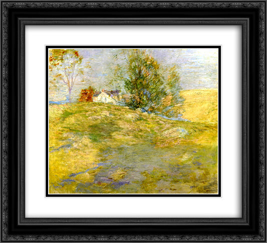 Artist's Home in Autumn, Greenwich, Connecticut 22x20 Black Ornate Wood Framed Art Print Poster with Double Matting by Twachtman, John Henry