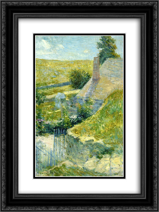 Artist's Home Seen from the Back 18x24 Black Ornate Wood Framed Art Print Poster with Double Matting by Twachtman, John Henry
