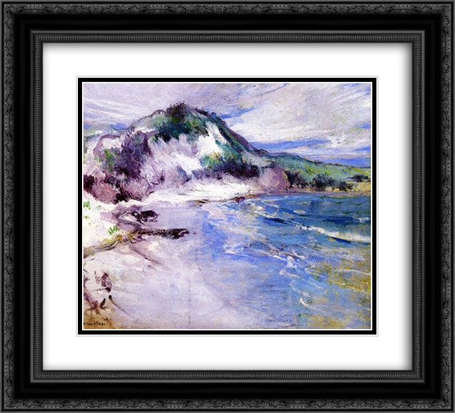 Beach at Squam 22x20 Black Ornate Wood Framed Art Print Poster with Double Matting by Twachtman, John Henry