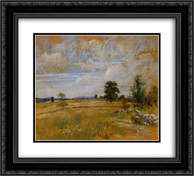 Connecticut Landscape 22x20 Black Ornate Wood Framed Art Print Poster with Double Matting by Twachtman, John Henry
