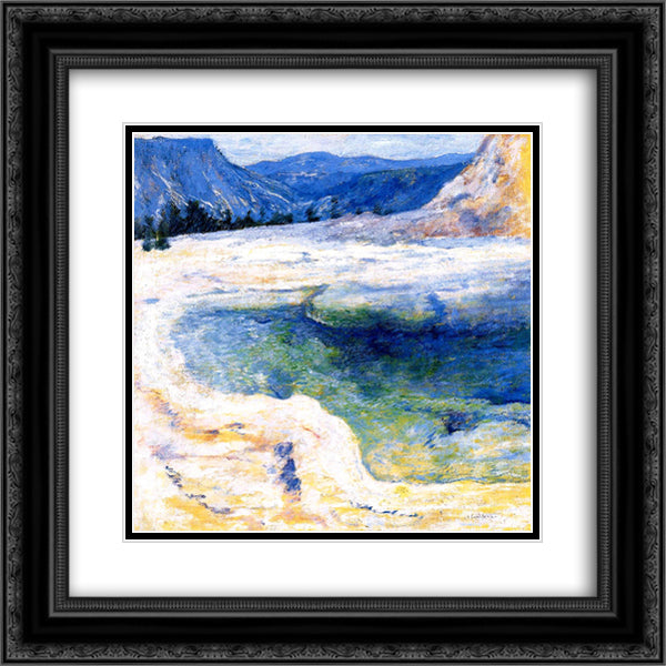 Emerald Pool 20x20 Black Ornate Wood Framed Art Print Poster with Double Matting by Twachtman, John Henry