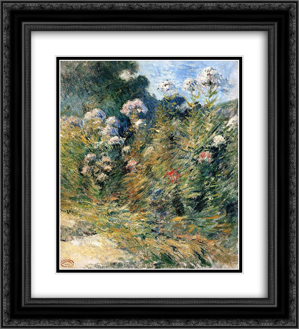 Flower Garden 20x22 Black Ornate Wood Framed Art Print Poster with Double Matting by Twachtman, John Henry