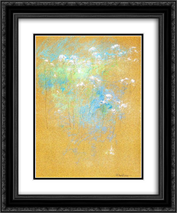 Flowers 20x24 Black Ornate Wood Framed Art Print Poster with Double Matting by Twachtman, John Henry