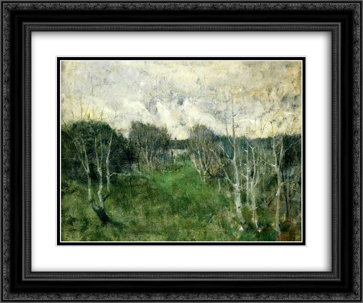 Gray Day 24x20 Black Ornate Wood Framed Art Print Poster with Double Matting by Twachtman, John Henry