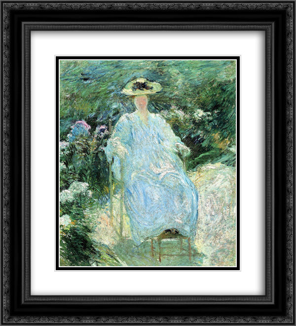 In the Sunlight 20x22 Black Ornate Wood Framed Art Print Poster with Double Matting by Twachtman, John Henry