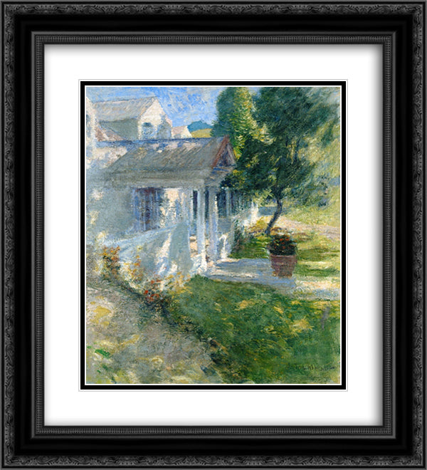 My House 20x22 Black Ornate Wood Framed Art Print Poster with Double Matting by Twachtman, John Henry
