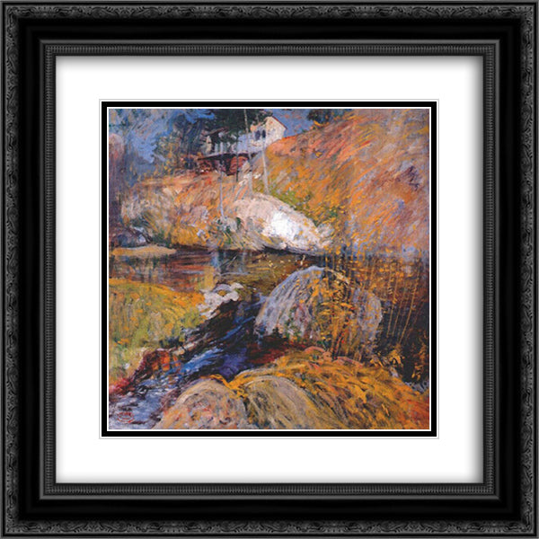 My Summer Studio 20x20 Black Ornate Wood Framed Art Print Poster with Double Matting by Twachtman, John Henry