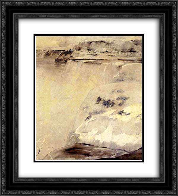 Niagara Falls 20x22 Black Ornate Wood Framed Art Print Poster with Double Matting by Twachtman, John Henry