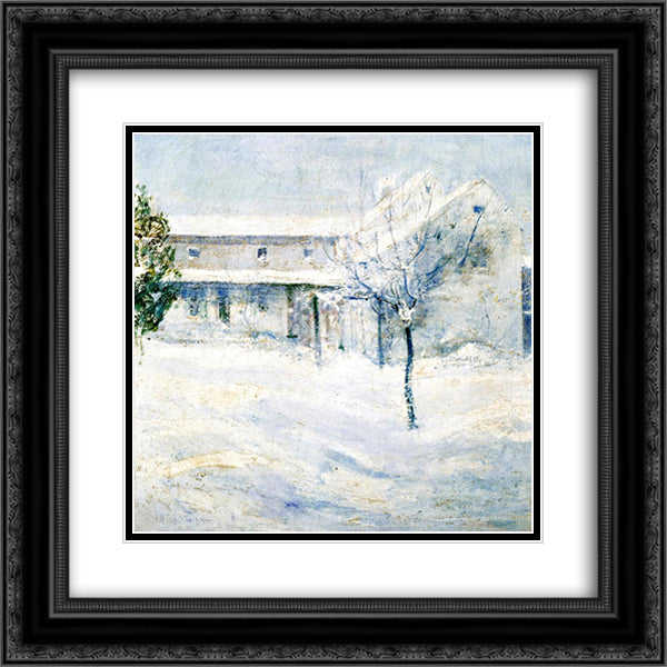 Old Holley House 20x20 Black Ornate Wood Framed Art Print Poster with Double Matting by Twachtman, John Henry