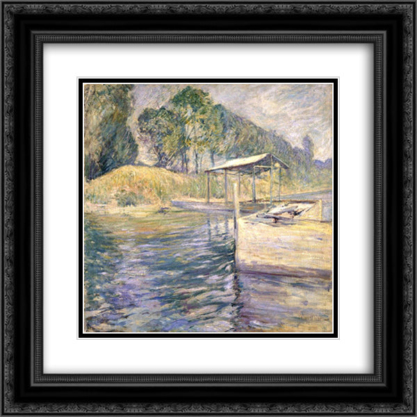 Reflections 20x20 Black Ornate Wood Framed Art Print Poster with Double Matting by Twachtman, John Henry
