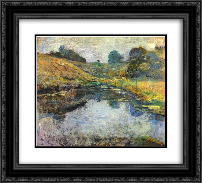 Spring Morning 22x20 Black Ornate Wood Framed Art Print Poster with Double Matting by Twachtman, John Henry