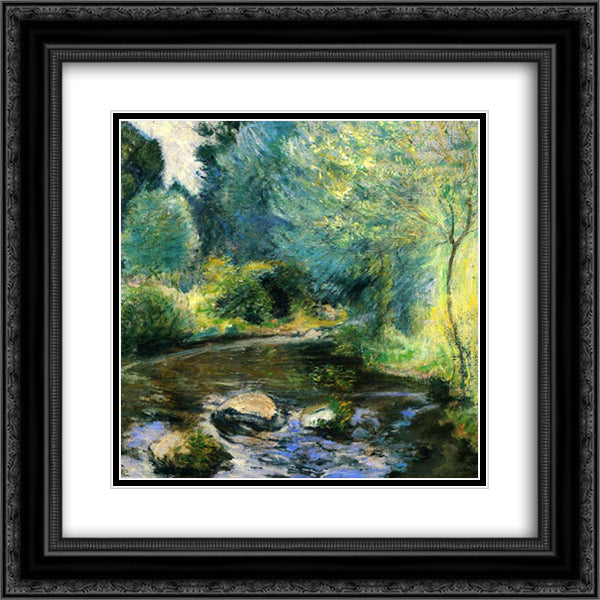 Spring Stream 20x20 Black Ornate Wood Framed Art Print Poster with Double Matting by Twachtman, John Henry