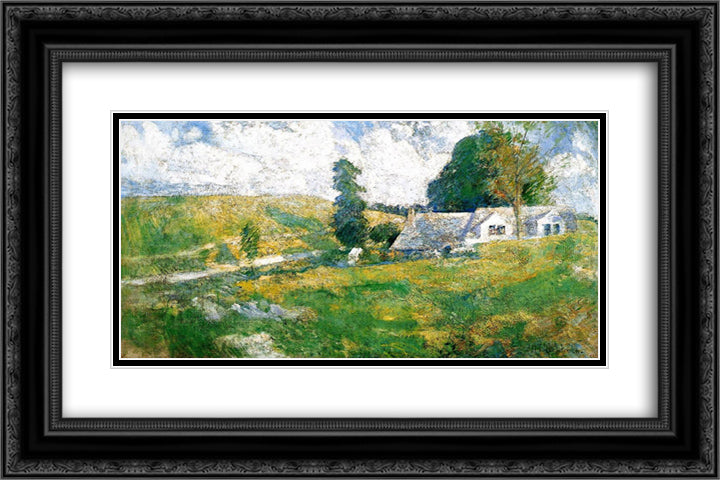 Summer 24x16 Black Ornate Wood Framed Art Print Poster with Double Matting by Twachtman, John Henry