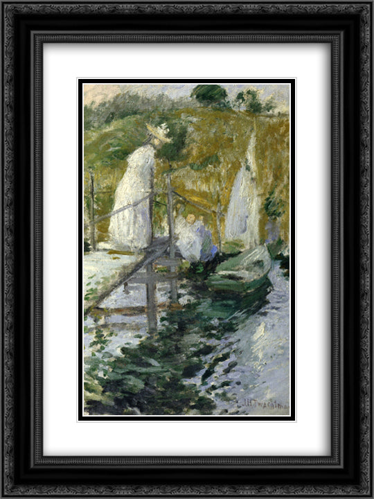 Summer Afternoon 18x24 Black Ornate Wood Framed Art Print Poster with Double Matting by Twachtman, John Henry