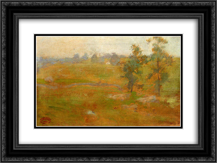 Summer Landscape 24x18 Black Ornate Wood Framed Art Print Poster with Double Matting by Twachtman, John Henry