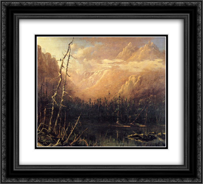 Tuckerman's Ravine 22x20 Black Ornate Wood Framed Art Print Poster with Double Matting by Twachtman, John Henry