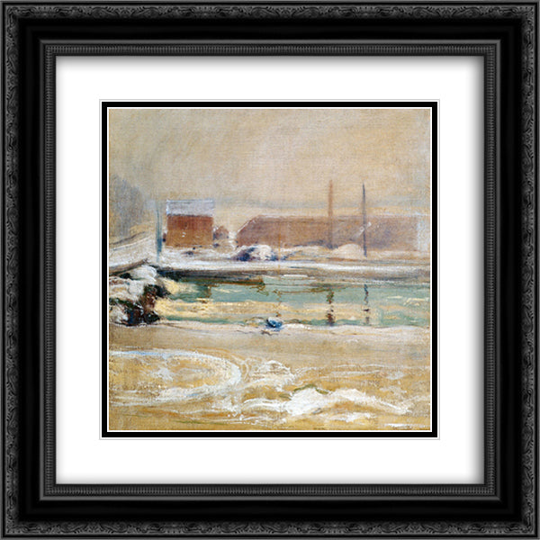 View from the Holley House, Winter 20x20 Black Ornate Wood Framed Art Print Poster with Double Matting by Twachtman, John Henry