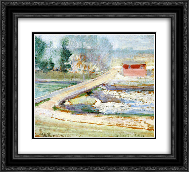 View from the Holley House 22x20 Black Ornate Wood Framed Art Print Poster with Double Matting by Twachtman, John Henry