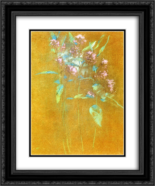 Wildflowers 20x24 Black Ornate Wood Framed Art Print Poster with Double Matting by Twachtman, John Henry