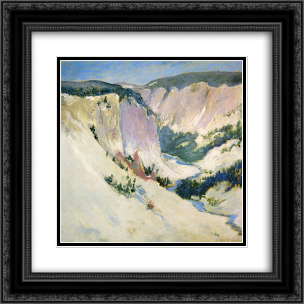 Yellowstone Park 20x20 Black Ornate Wood Framed Art Print Poster with Double Matting by Twachtman, John Henry
