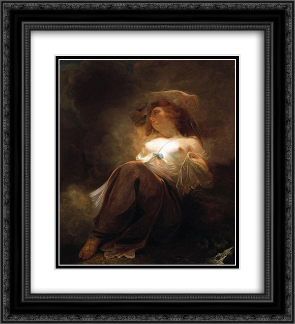 Jupiter and Io 20x22 Black Ornate Wood Framed Art Print Poster with Double Matting by Hoppner, John