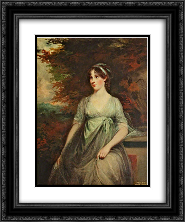 Lady Elizabeth Howard 20x24 Black Ornate Wood Framed Art Print Poster with Double Matting by Hoppner, John