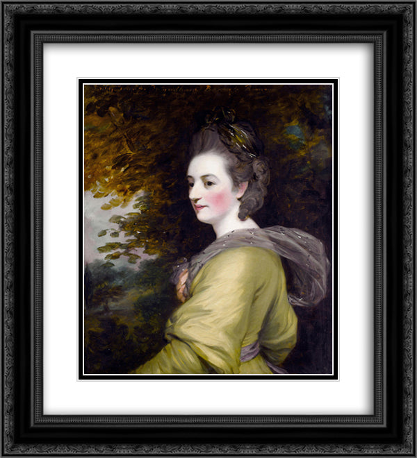 Lady Romney, Frances Wyndham 20x22 Black Ornate Wood Framed Art Print Poster with Double Matting by Hoppner, John