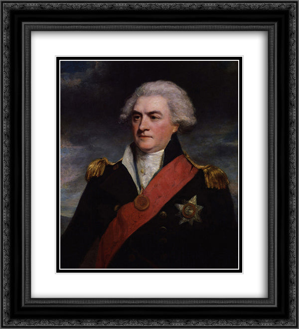 Portrait of Adam Duncan, 1st Viscount Duncan 20x22 Black Ornate Wood Framed Art Print Poster with Double Matting by Hoppner, John