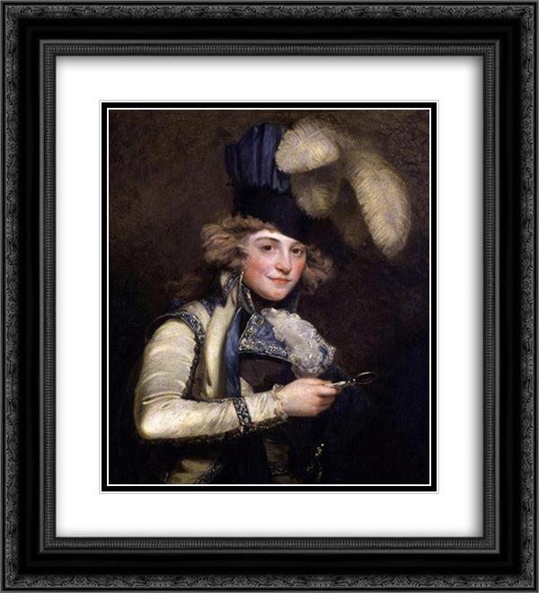 Portrait of Dorothy Jordan as Hypolita 20x22 Black Ornate Wood Framed Art Print Poster with Double Matting by Hoppner, John