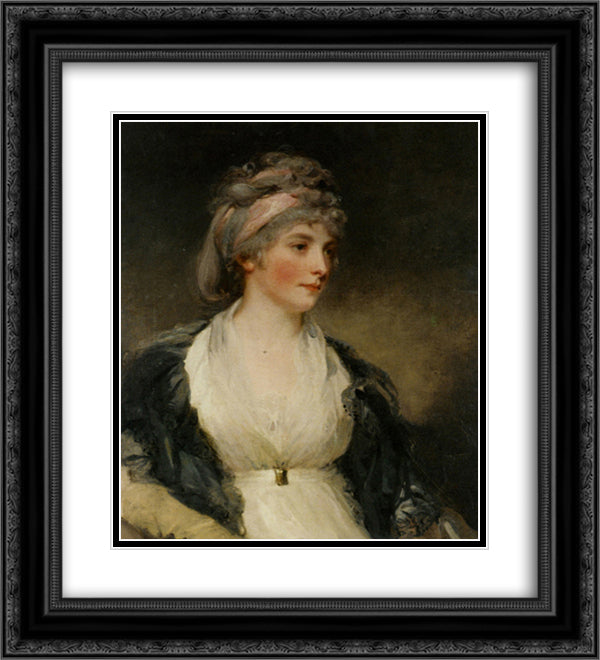 Portrait of Harriet Brouncker of Boveridge Dorset 20x22 Black Ornate Wood Framed Art Print Poster with Double Matting by Hoppner, John