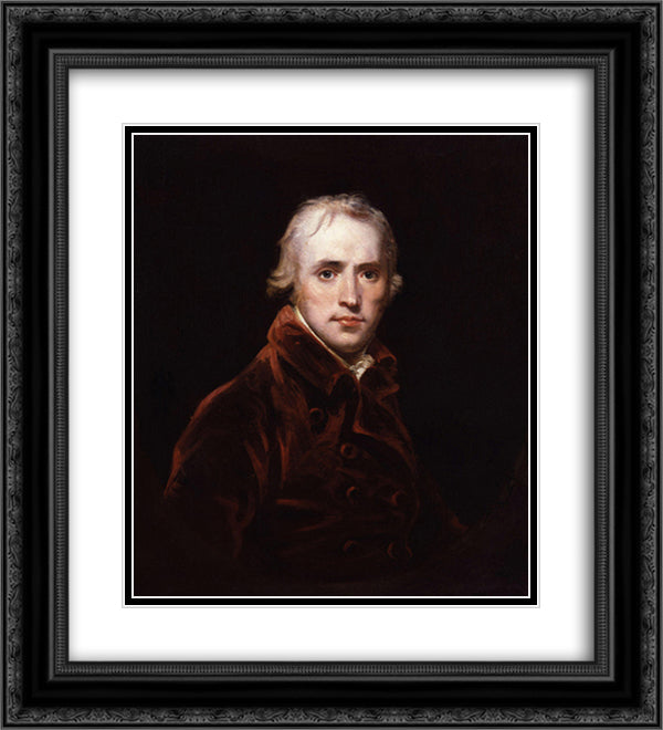 Self portrait 20x22 Black Ornate Wood Framed Art Print Poster with Double Matting by Hoppner, John
