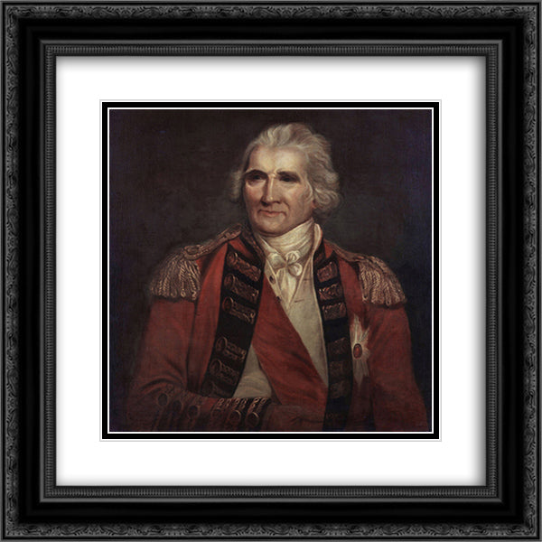 Sir Ralph Abercromby 20x20 Black Ornate Wood Framed Art Print Poster with Double Matting by Hoppner, John