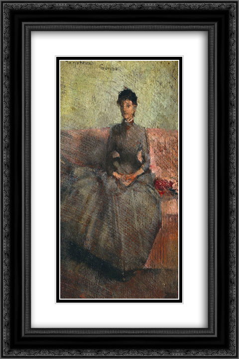 Mrs Guthrie 16x24 Black Ornate Wood Framed Art Print Poster with Double Matting by Lavery, John
