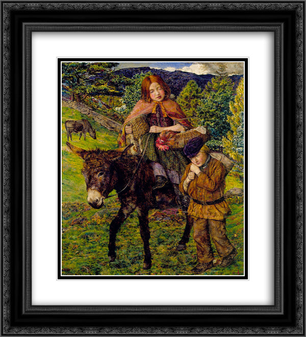 John Lee-Going to Market 20x22 Black Ornate Wood Framed Art Print Poster with Double Matting by Lee, John