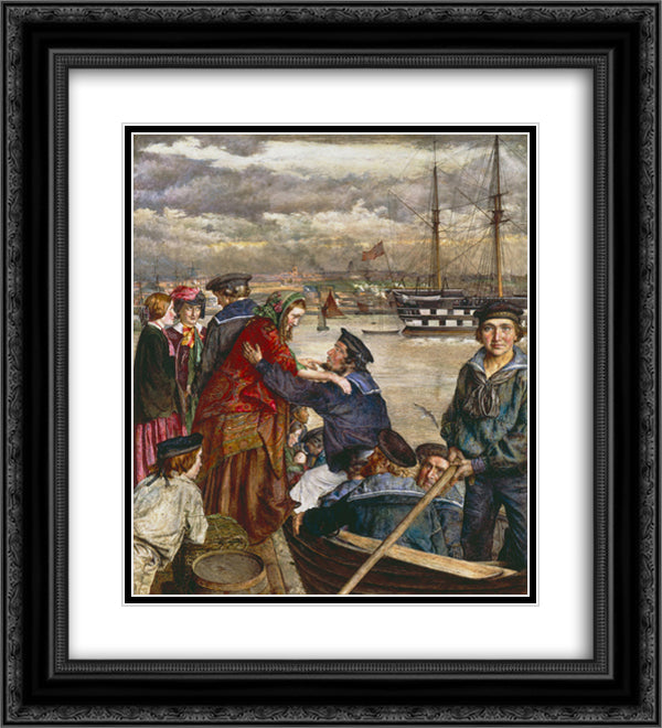 John Lee-Sweethearts and Wives 20x22 Black Ornate Wood Framed Art Print Poster with Double Matting by Lee, John
