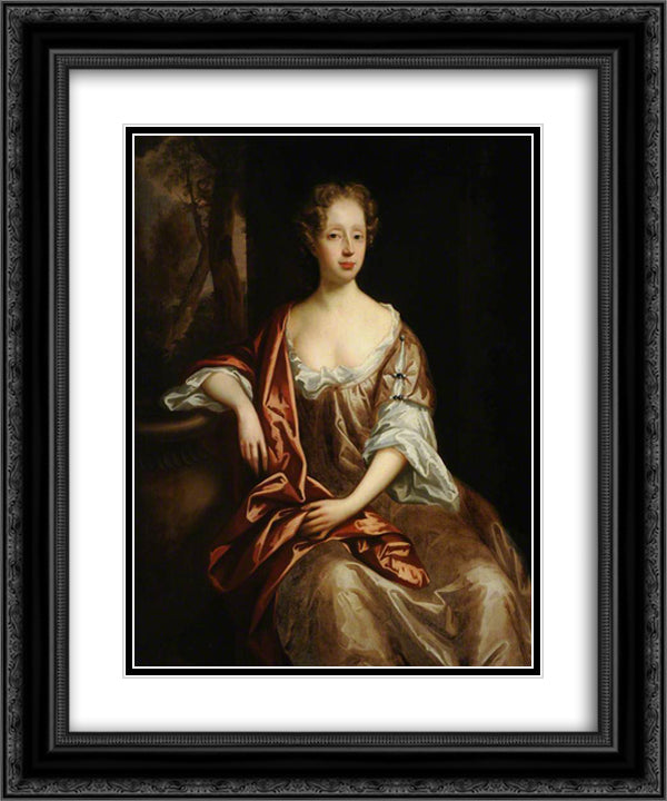 Barbara Bellasis 20x24 Black Ornate Wood Framed Art Print Poster with Double Matting by Riley, John
