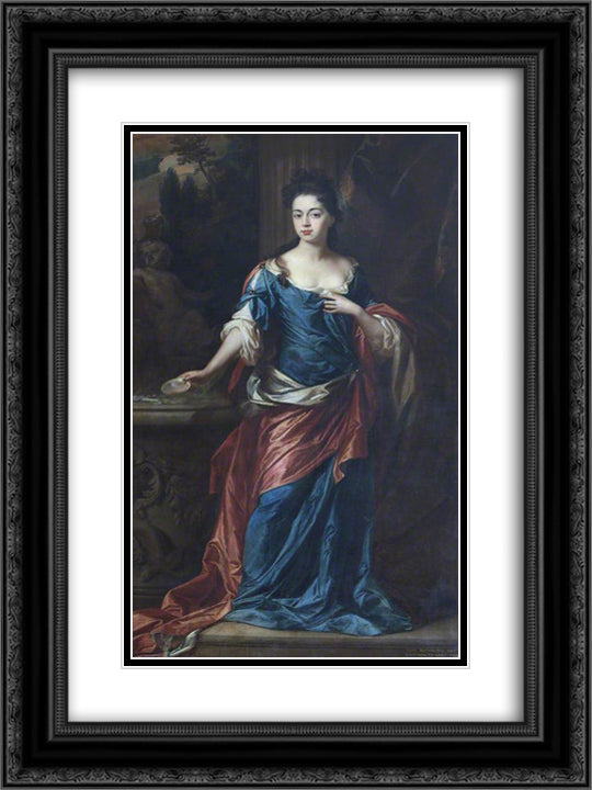 Dorothy Mason, Lady Brownlow 18x24 Black Ornate Wood Framed Art Print Poster with Double Matting by Riley, John