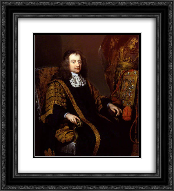 Francis North, 1st Baron Guilford 20x22 Black Ornate Wood Framed Art Print Poster with Double Matting by Riley, John