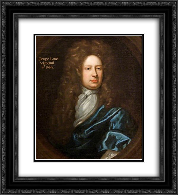 Henry St John 20x22 Black Ornate Wood Framed Art Print Poster with Double Matting by Riley, John