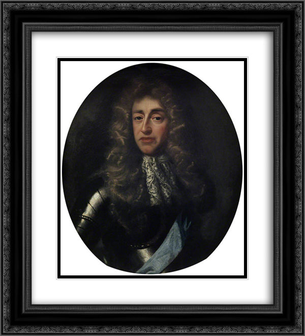 James, Duke of York, Later King James II 20x22 Black Ornate Wood Framed Art Print Poster with Double Matting by Riley, John
