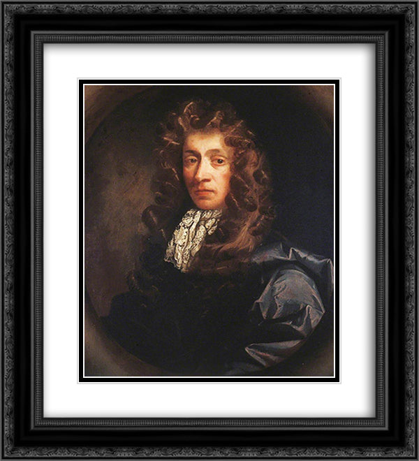 Portrait of a Man 20x22 Black Ornate Wood Framed Art Print Poster with Double Matting by Riley, John