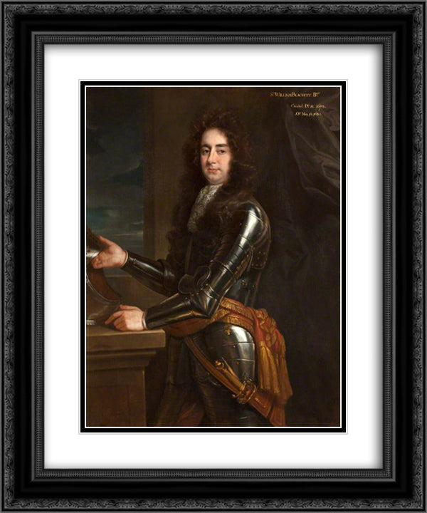 Probably Sir Edward Blackett 20x24 Black Ornate Wood Framed Art Print Poster with Double Matting by Riley, John