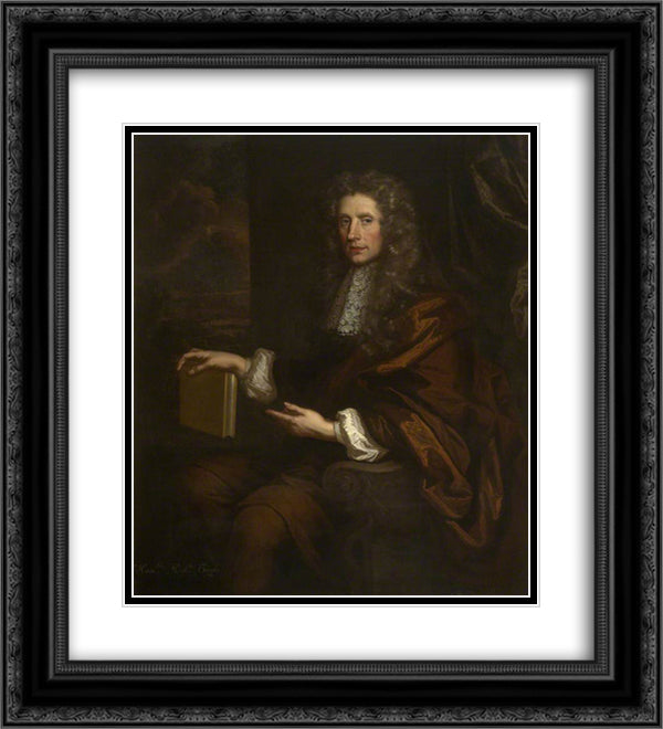 Robert Boyle 20x22 Black Ornate Wood Framed Art Print Poster with Double Matting by Riley, John
