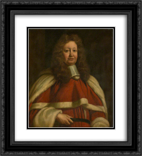 Sir John Powell 20x22 Black Ornate Wood Framed Art Print Poster with Double Matting by Riley, John