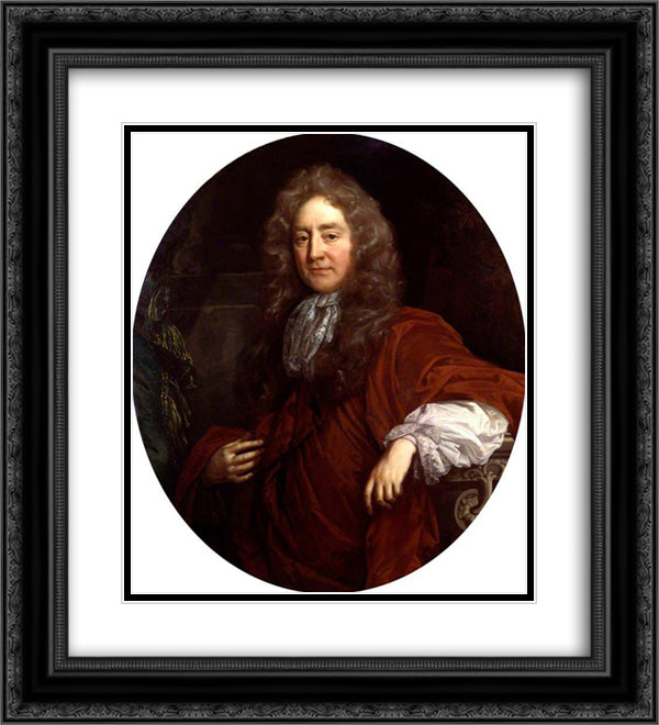 Sir Josiah Child, Bt 20x22 Black Ornate Wood Framed Art Print Poster with Double Matting by Riley, John