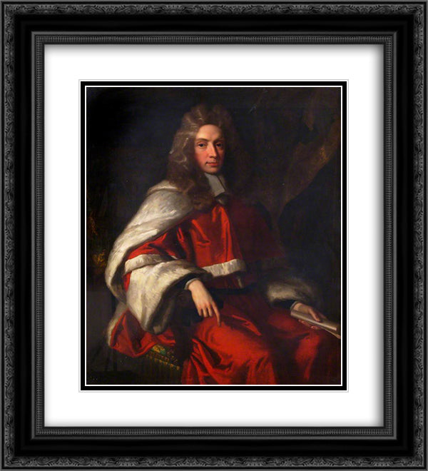 Sir Peyton Ventris 20x22 Black Ornate Wood Framed Art Print Poster with Double Matting by Riley, John