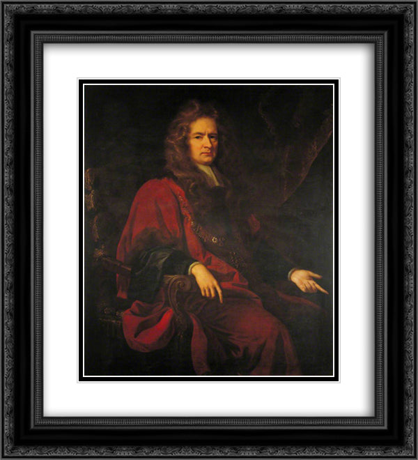 Sir Robert Clayton 20x22 Black Ornate Wood Framed Art Print Poster with Double Matting by Riley, John