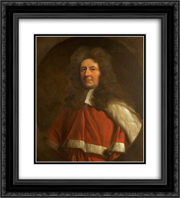Sir Samuel Eyre 20x22 Black Ornate Wood Framed Art Print Poster with Double Matting by Riley, John