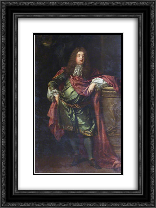 Sir William Brownlow 18x24 Black Ornate Wood Framed Art Print Poster with Double Matting by Riley, John